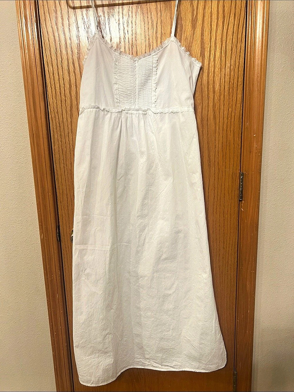 Brandy Melville White Lace Trim Maxi Dress Like New OS